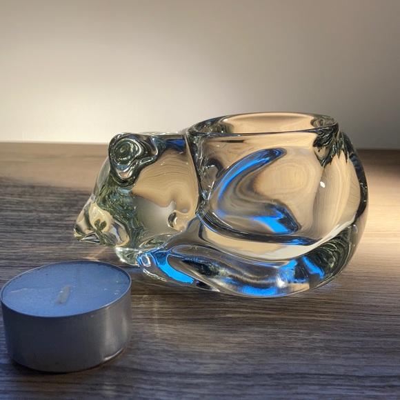 unbranded Other - Glass cat votive candle holder